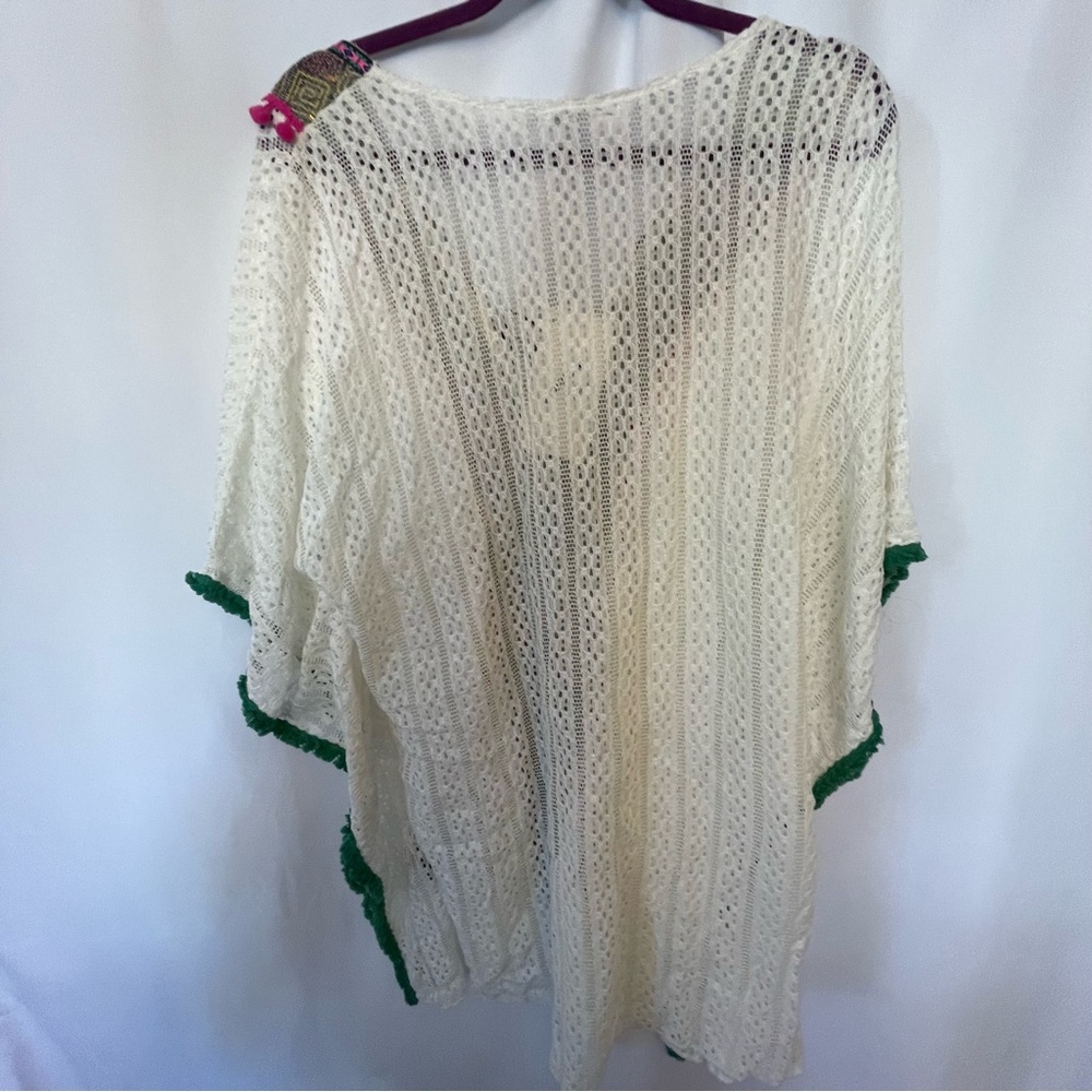 Pinka Crochet Poncho with Pink and Green Trim - Picture 4 of 4